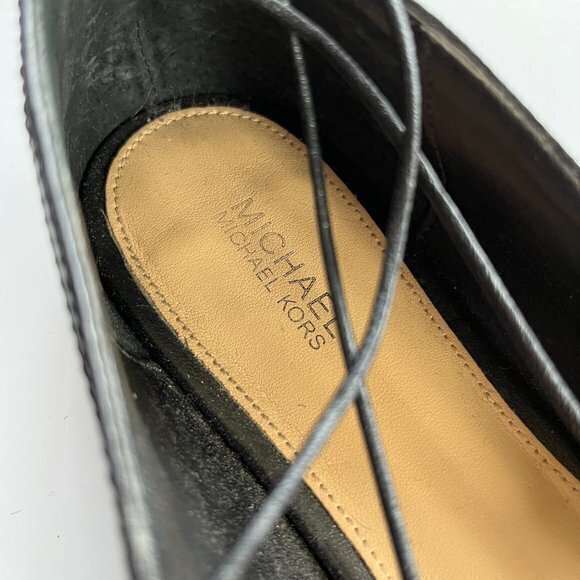 Michael Michael Kors Tabby Leather Lace-Up Strappy Flats Black‎ Womens Si… - Picture 5 of 9
